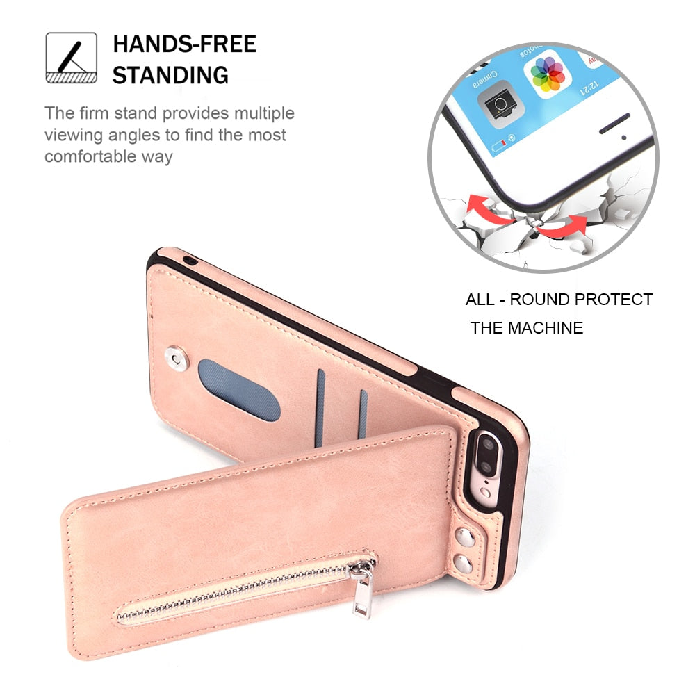 Leather Phone Case Card Holder Wallet Cover