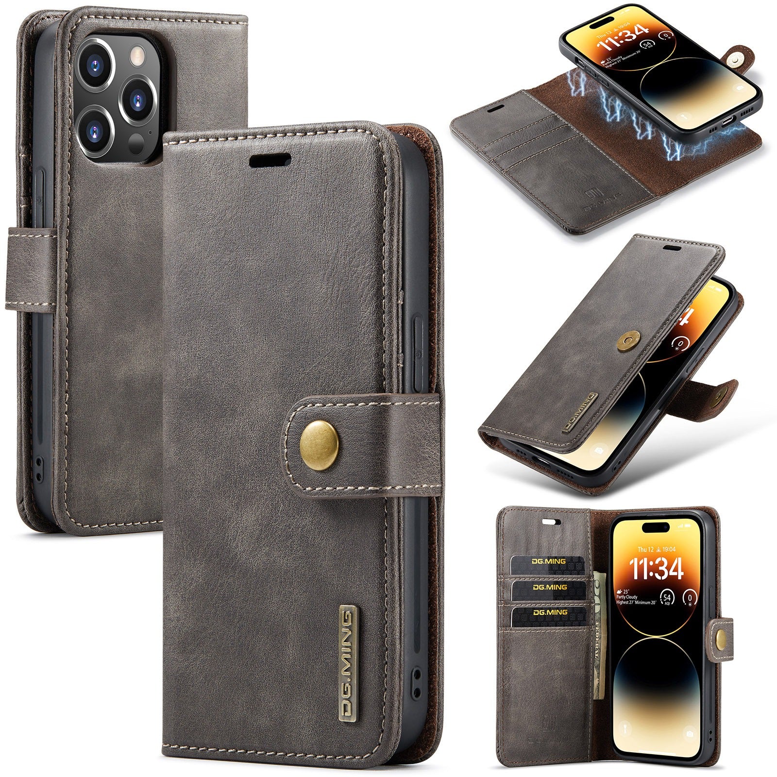 Magnet Split Phone Leather Case