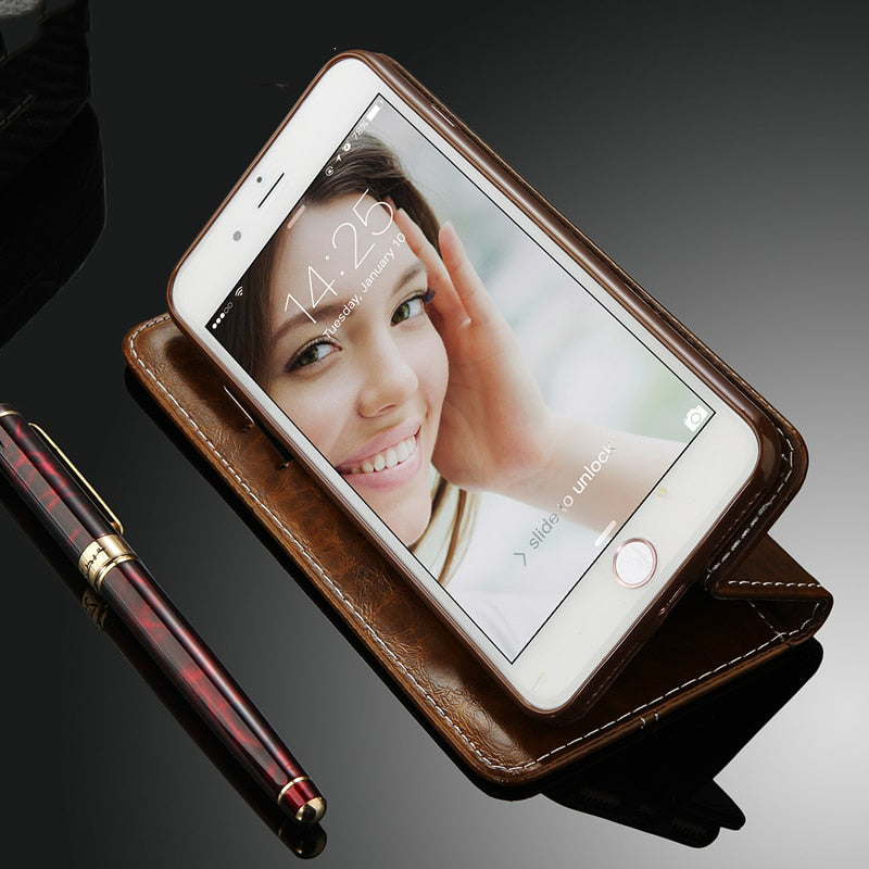 Flip Leather Phone Case Wallet Card Slots Cases