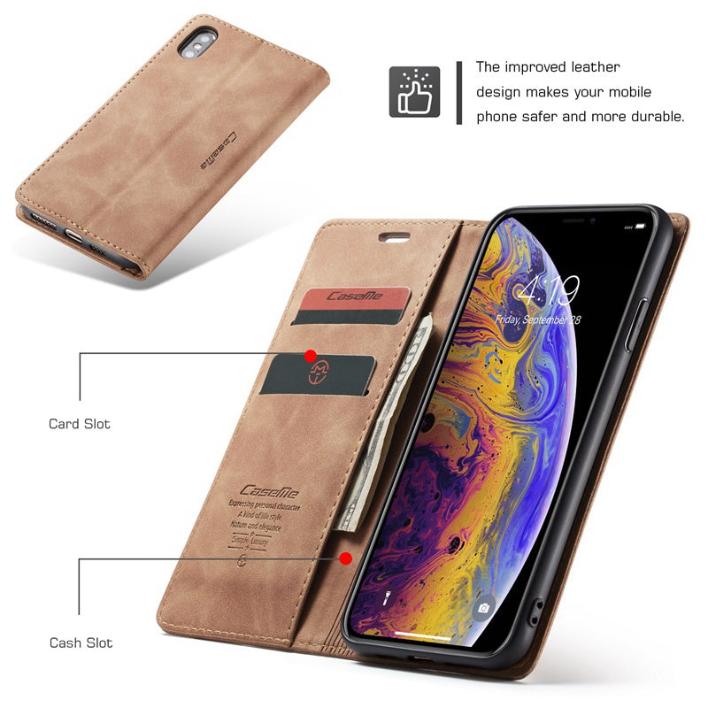 Luxury Leather Wallet Flip Case for iPhone