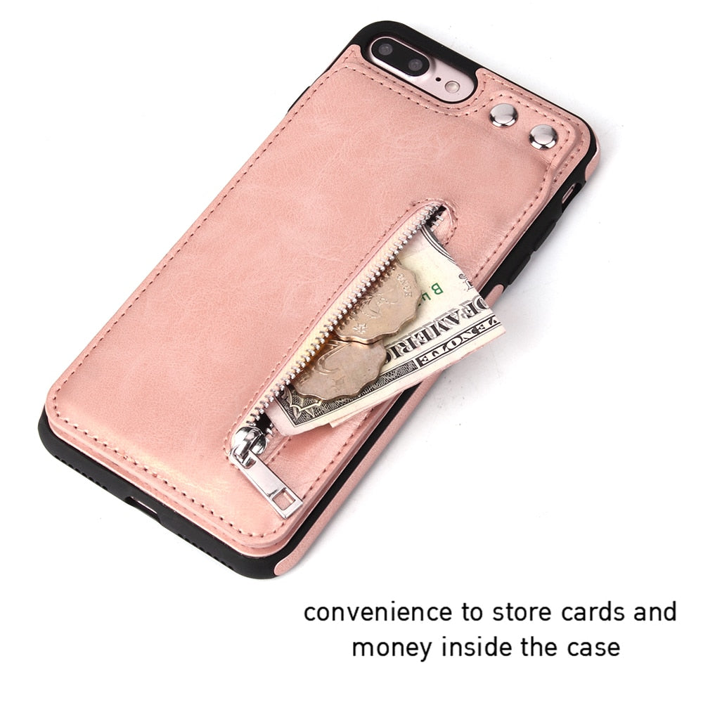 Leather Phone Case Card Holder Wallet Cover