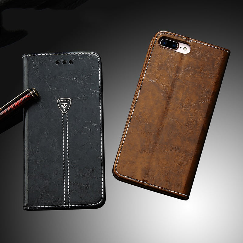 Flip Leather Phone Case Wallet Card Slots Cases