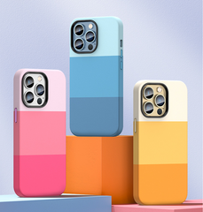 Mobile phone case  three color splicing g anti-drop case cover