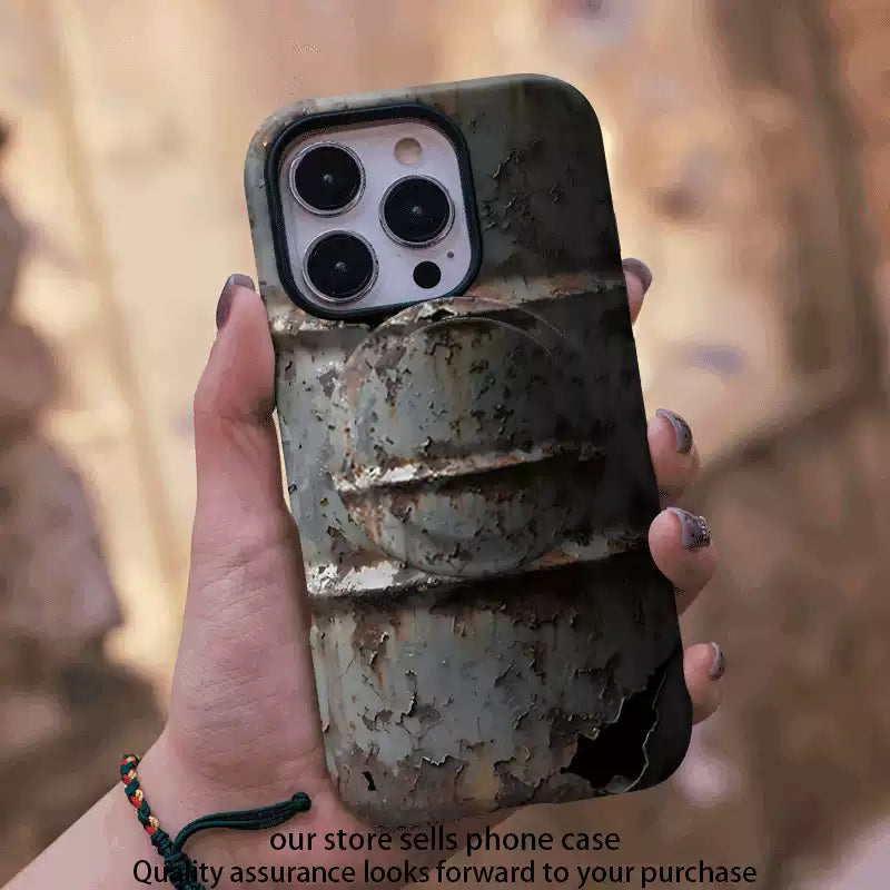 Shell World Broken Rust Oil Barrel Simulation  Protective Case
